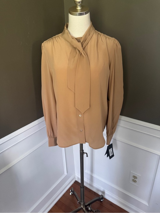 Saint Laurent Tops - Saint Laurent Paris Silk Tie Front Blouse. Size 40. NWT.
